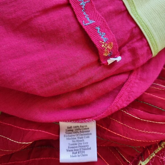 Johnny Was Boho Tiered Floral Patchwork Midi Skirt Flowy Hippie Size Small - Picture 14 of 14